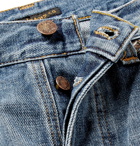 Nudie Jeans - Steady Eddie II Tapered Distressed Organic Denim Jeans - Mid denim