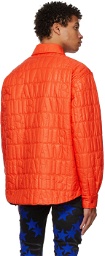 AMIRI Orange Quilted Logo Shirt Jacket