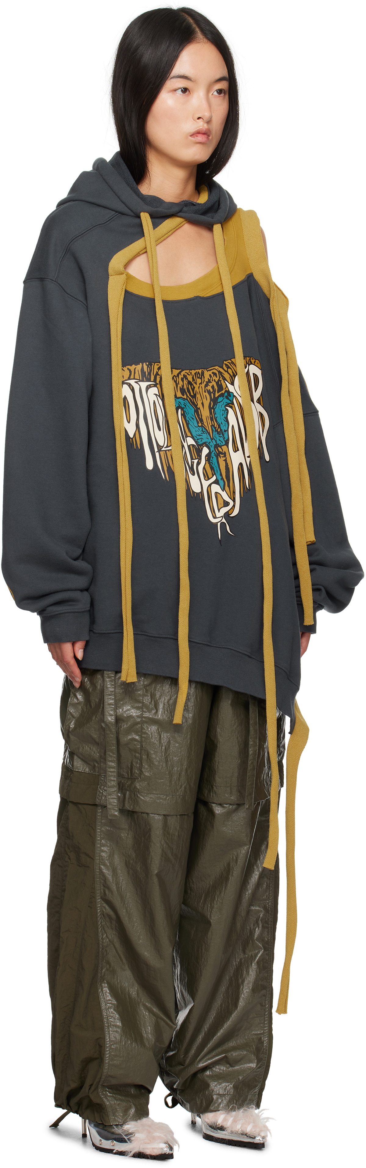 Andersson Bell Navy Ottolinger Edition Deconstructed Hoodie