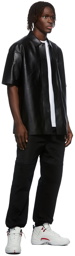 Off-White Black Boxy Leather Shirt