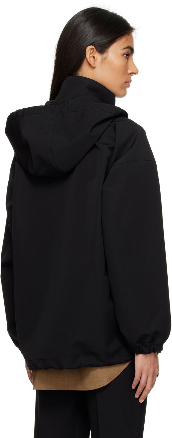 AURALEE Black Detachable Hood Jacket Auralee