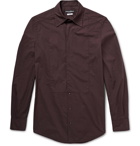 Dolce & Gabbana - Slim-Fit Bib-Front Washed-Cotton Shirt - Men - Merlot