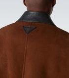 Prada Leather-trimmed suede jacket