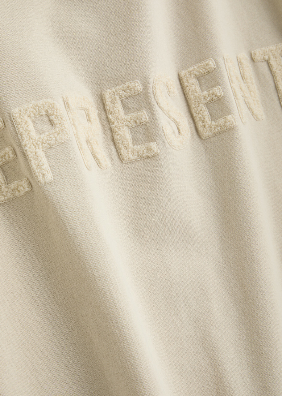 Represent Owners Club Boyfriend Logo Cotton T-shirt Beige