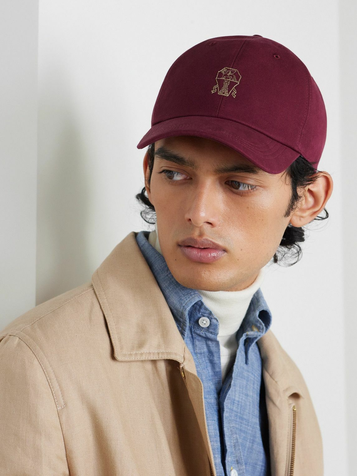 Brunello Cucinelli - Logo-Embroidered Cotton-Twill Baseball  display picture 3