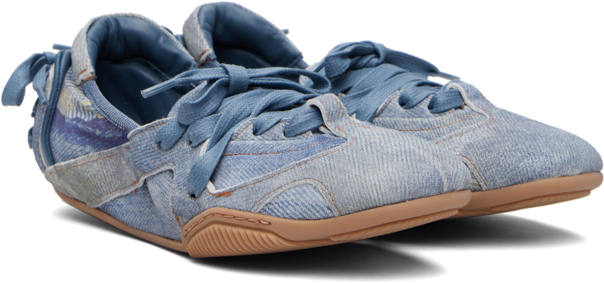 Acne Studios Blue Lace-up Leather Sneakers