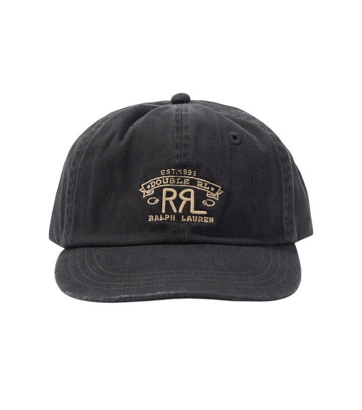 Photo: RRL Logo leather-trimmed twill baseball cap
