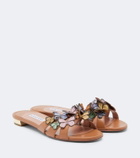 Aquazzura Papillon appliqué leather slides