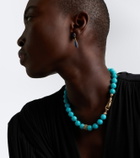 Suzanne Kalan 18kt gold necklace with amazonites and diamonds