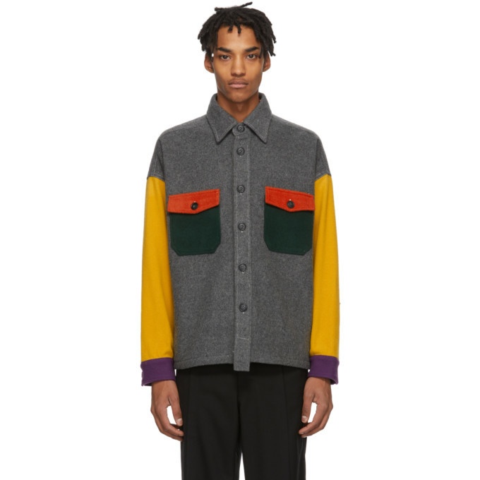 Photo: Woolrich Grey and Multicolor North Hollywood Edition Wool Shirt