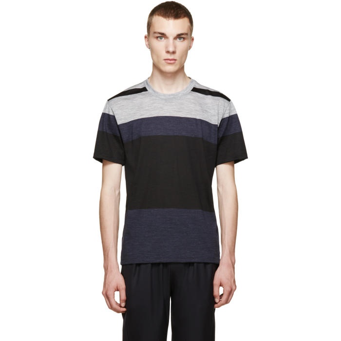 Photo: Paul Smith Navy and Grey Colorblock T-Shirt