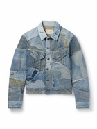 Greg Lauren - Distressed Patchwork Denim Jacket - Blue