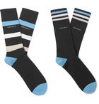 Hugo Boss - Two-Pack Stretch Cotton-Blend Socks - Blue