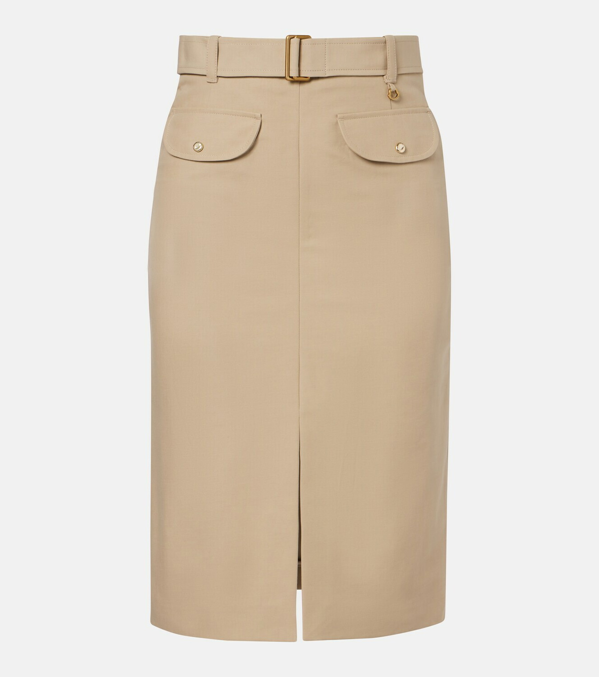 Moncler Belted cotton pencil skirt