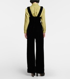 Gucci - Silk-blend velvet overalls