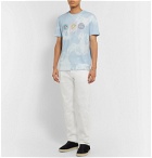 Versace - Logo-Embroidered Tie-Dyed Cotton-Jersey T-Shirt - Blue