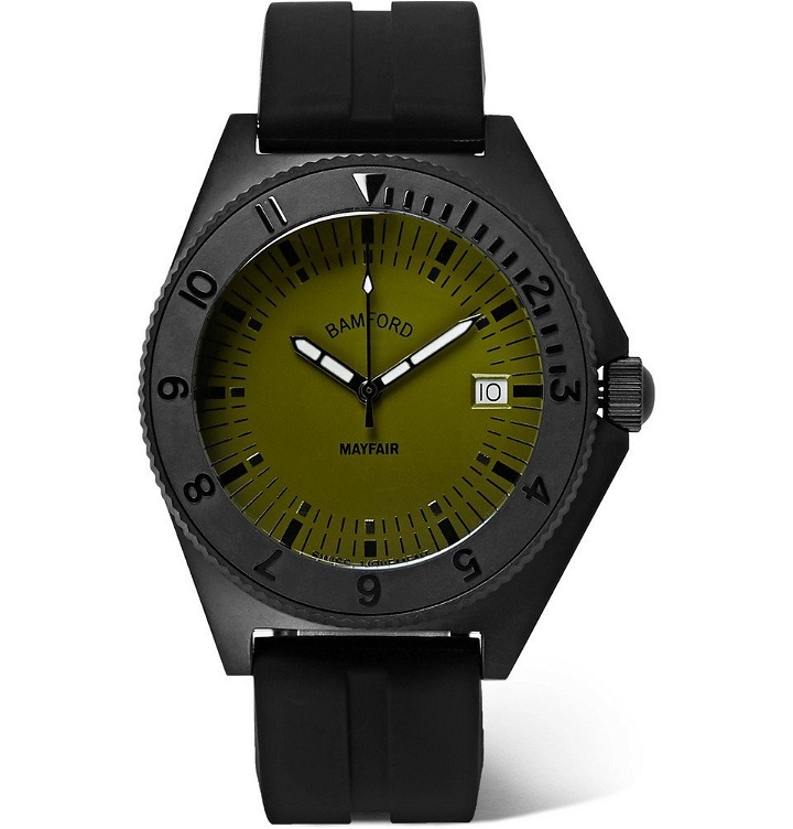 Photo: Bamford Watch Department - Mayfair Stainless Steel and Rubber Watch - Green