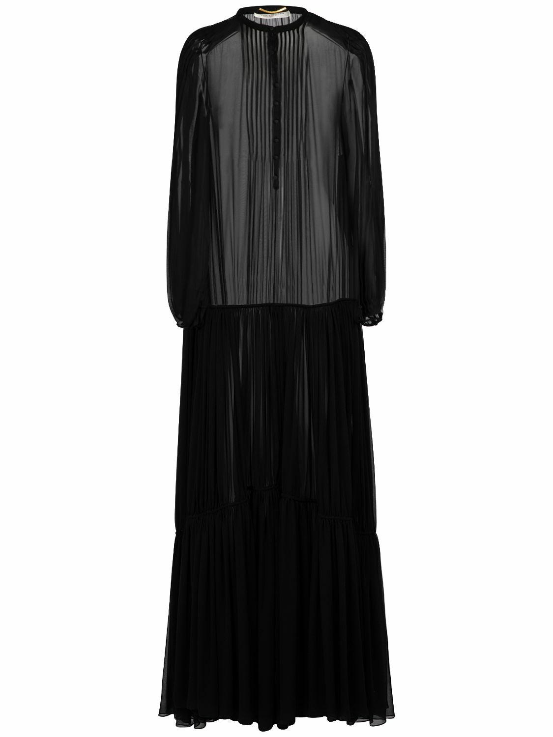 SAINT LAURENT - Silk Long Dress Saint Laurent