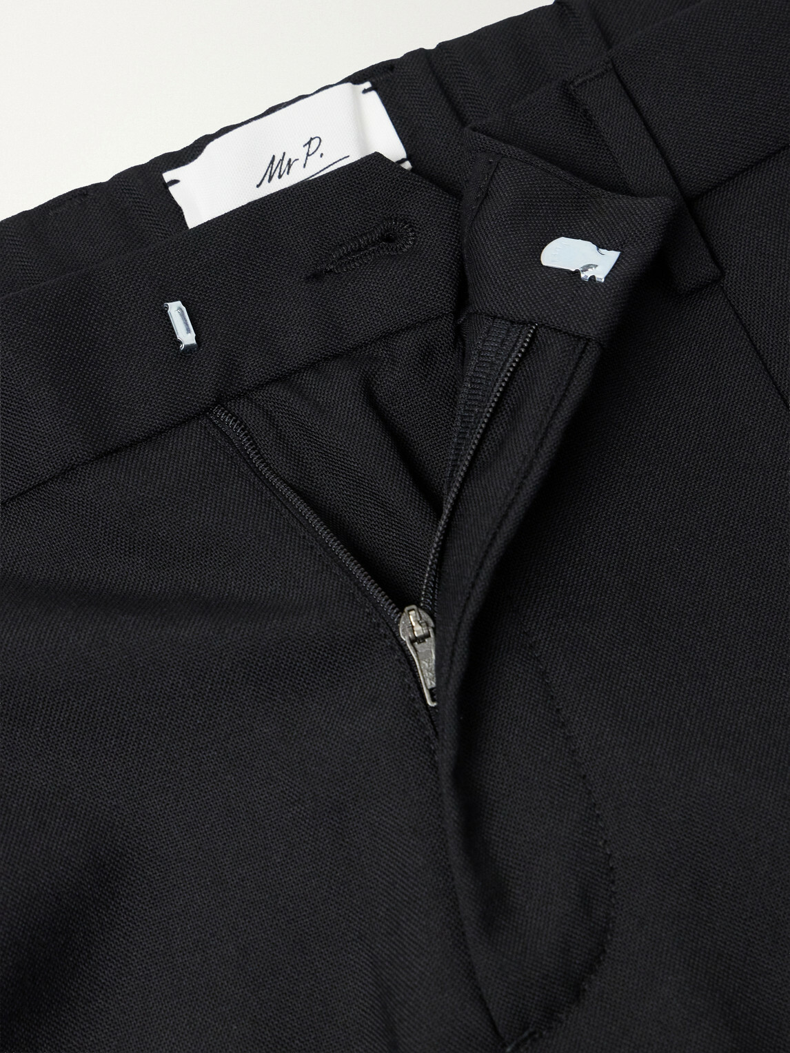 Mr P. - Wide-Leg Pleated Wool-Fresco Trousers - Black