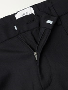 Mr P. - Wide-Leg Pleated Wool-Fresco Trousers - Black