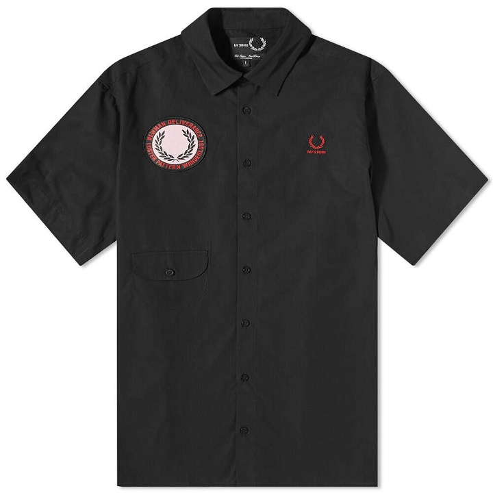 Photo: Fred Perry x Raf Simons Patch Short Sleeve Shirt in Black