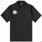 Fred Perry x Raf Simons Patch Short Sleeve Shirt in Black