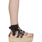Miu Miu Pink Double Bands Platform Espadrilles
