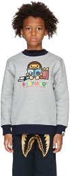 BAPE Kids Grey Milo Reading Book Sweatshirt