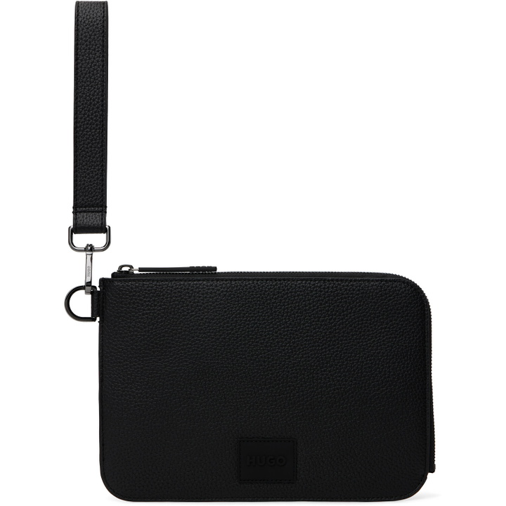 Photo: Hugo Black Grained Faux-Leather Pouch