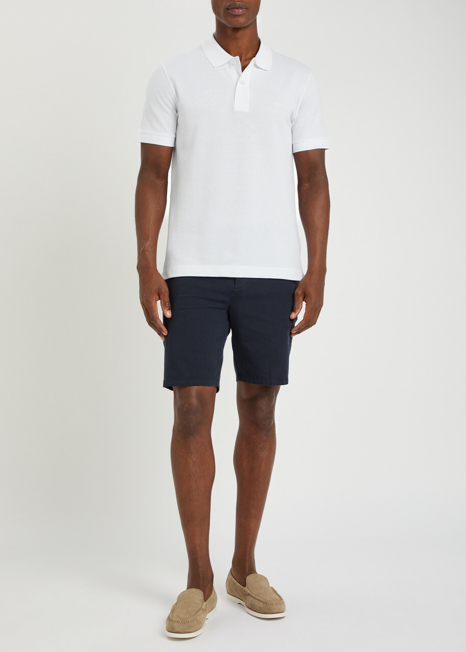 Boss Pallas Logo-embroidered Piqué Cotton Polo Shirt White
