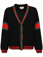 GUCCI - Wool Knit Cardigan W/ Web Details