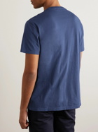 Polo Ralph Lauren - Logo-Embroidered Cotton and Linen-Blend Jersey T-Shirt - Blue