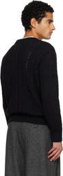 TONYWACK Black Distressed Ribbed Sweater