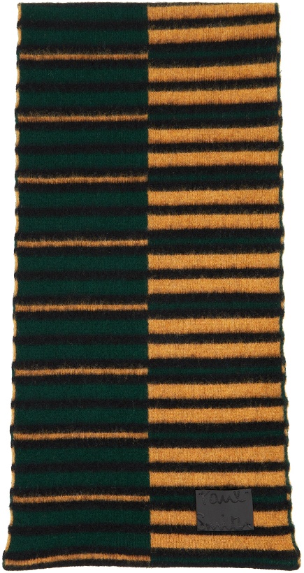 Photo: Paul Smith Green & Brown Inverted Stripe Scarf