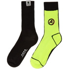 ADER error Black and Yellow Different Tissue Socks