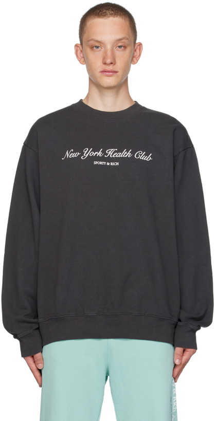 Photo: Sporty & Rich Gray Athletic Club Sweatshirt