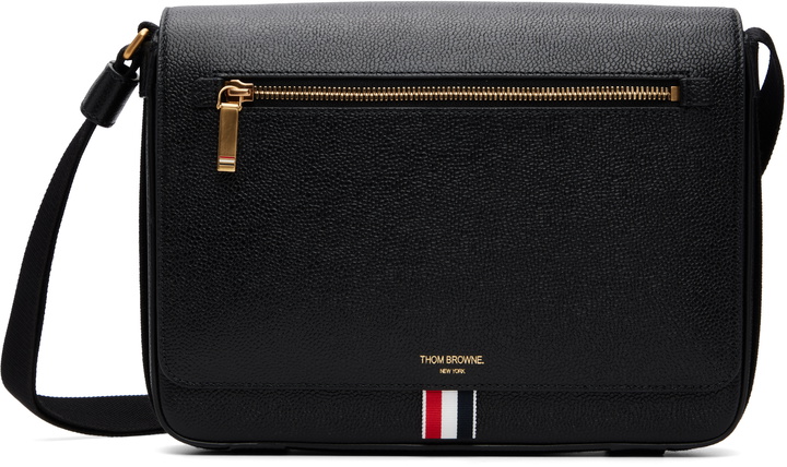 Photo: Thom Browne Black Pebble Grain Reporter Bag