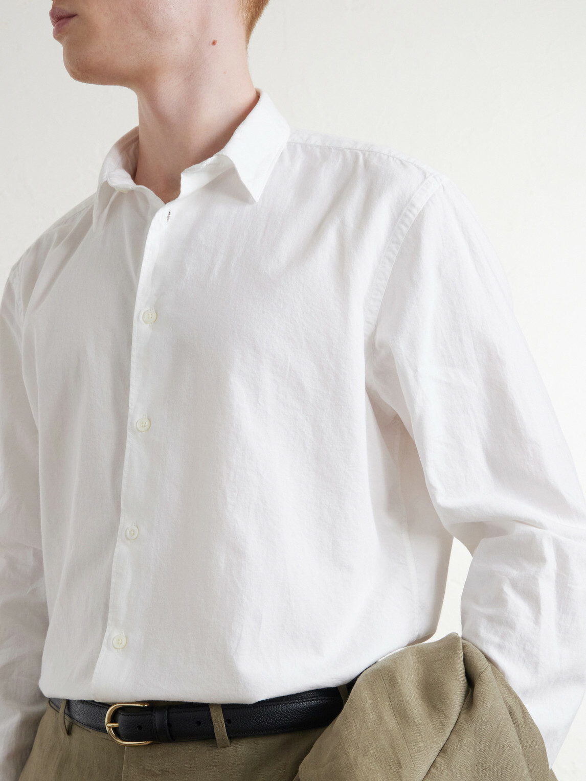 Canali - Garment-Dyed Cotton Shirt - White