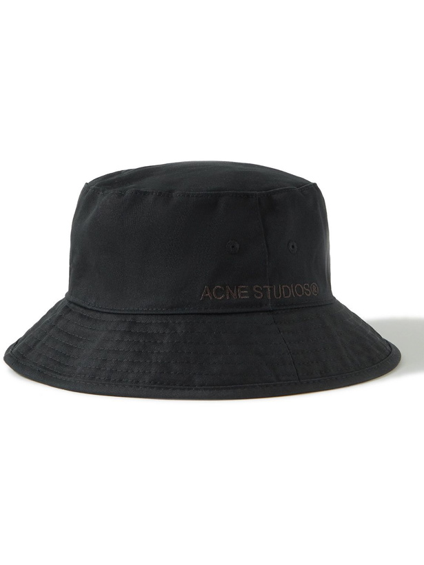Photo: Acne Studios - Logo-Embroidered Cotton-Twill Bucket Hat