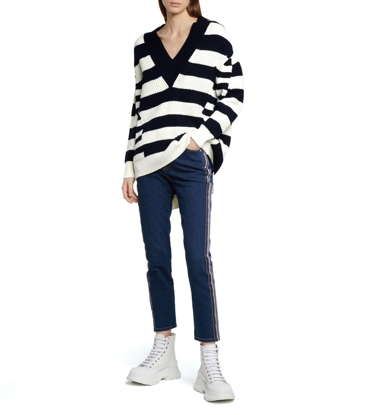 Alexander McQueen Striped wool and cashmere sweater