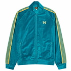 Needles Men's Velour RC Track Jacket in Turquoise