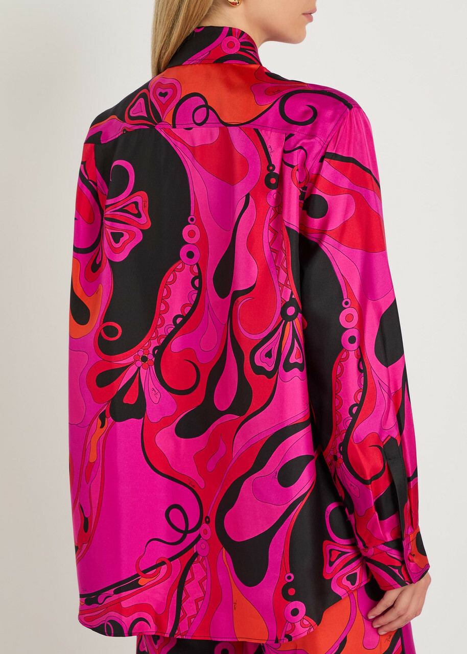 Pucci Printed Silk Shirt Pink