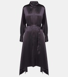 Joseph Cyprien belted silk satin shirt dress