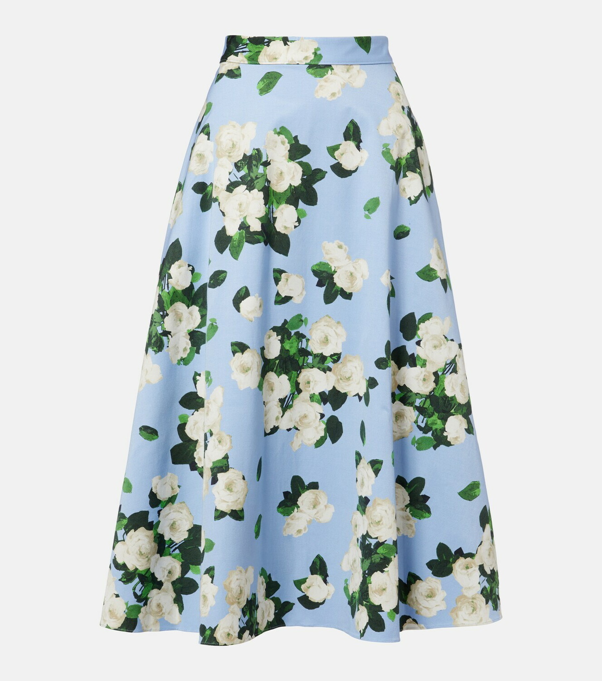 Carolina Herrera Floral faille midi skirt