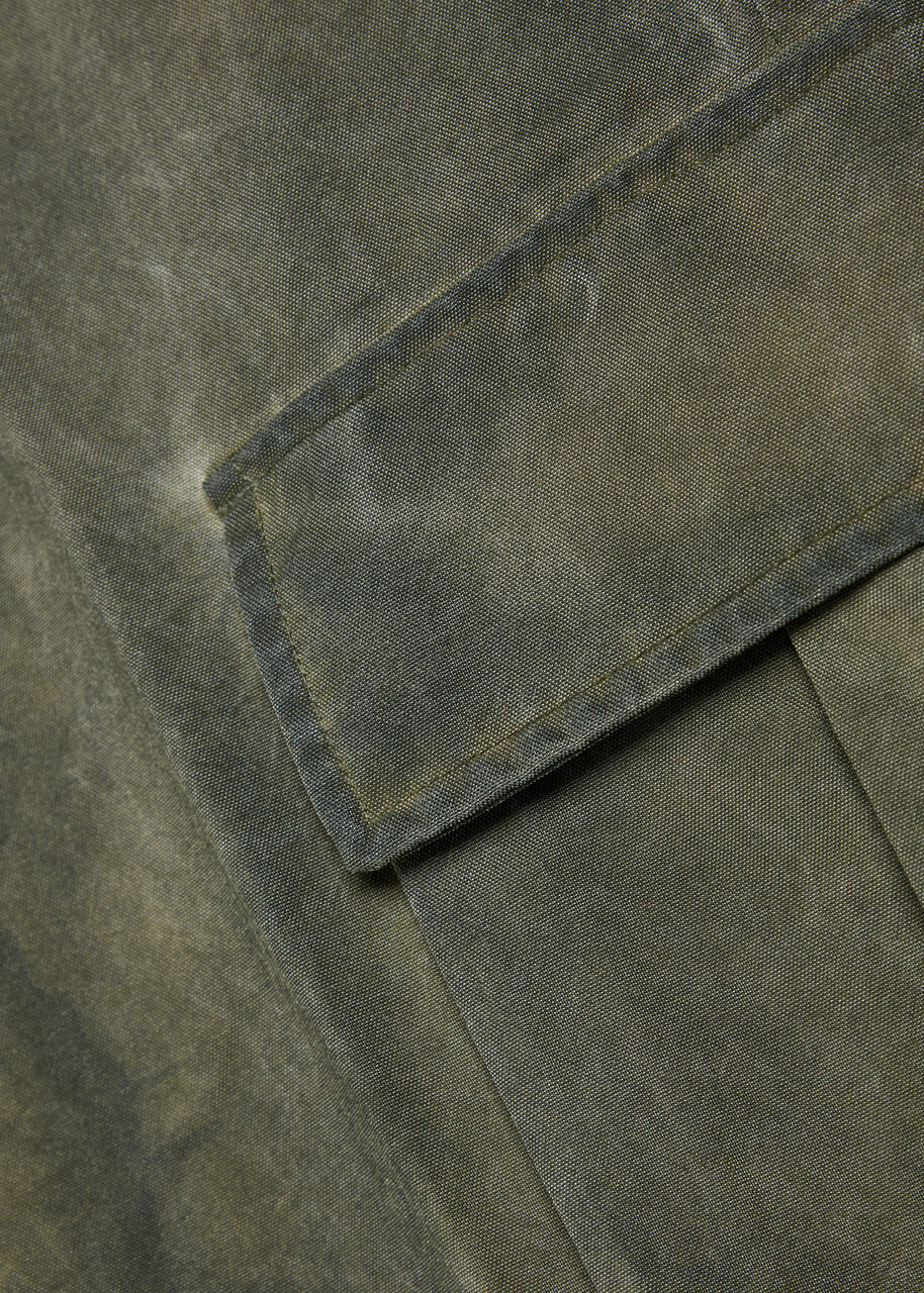Cole Buxton Washed Straight-leg Cargo Trousers Khaki