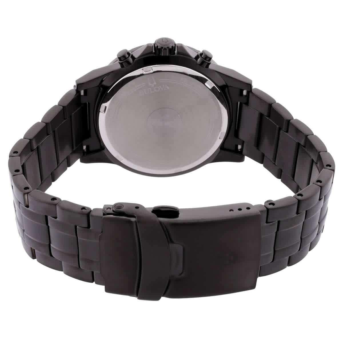 Bulova Chronograph Quartz Diamond Black Dial Watch Set 98K105