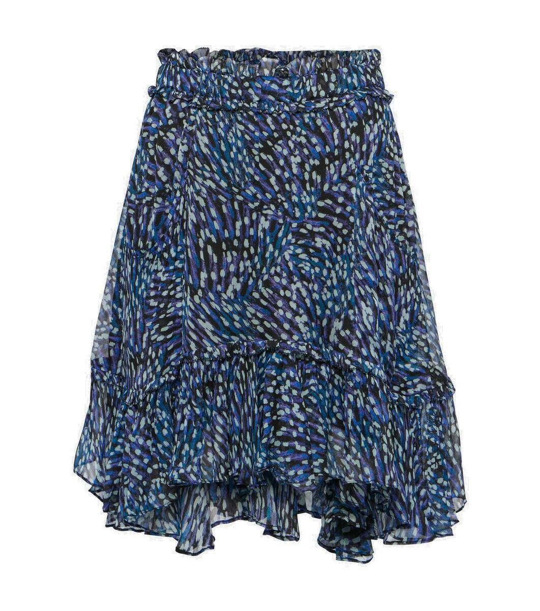 Photo: Marant Etoile Viera asymmetric printed mini skirt