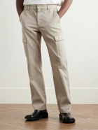 Burberry - Straight-Leg Garment-Dyed Cotton-Twill Cargo Trousers - Neutrals