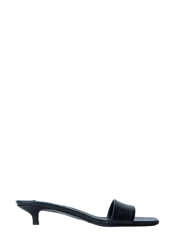 Photo: Toteme Slim Lizard-Embossed Bandeau Sandals