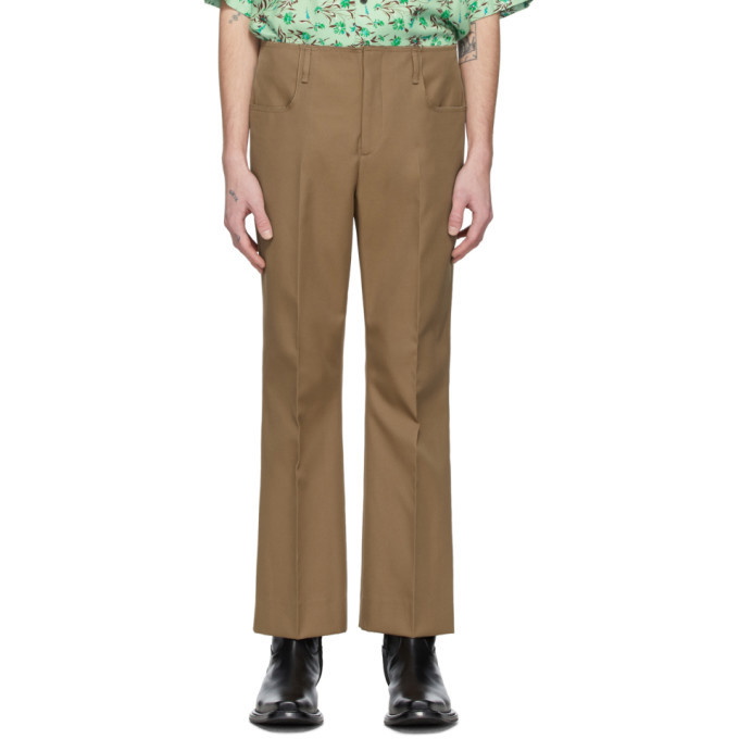 Photo: Acne Studios Brown Twill Bootcut Trousers